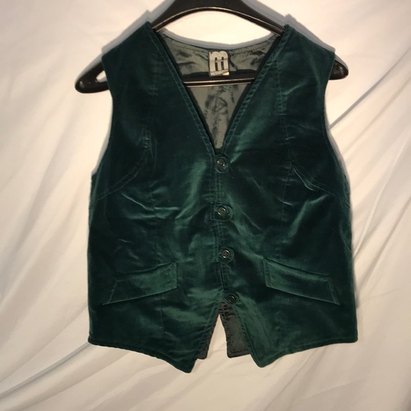 Vintage Green Velvet Vest 